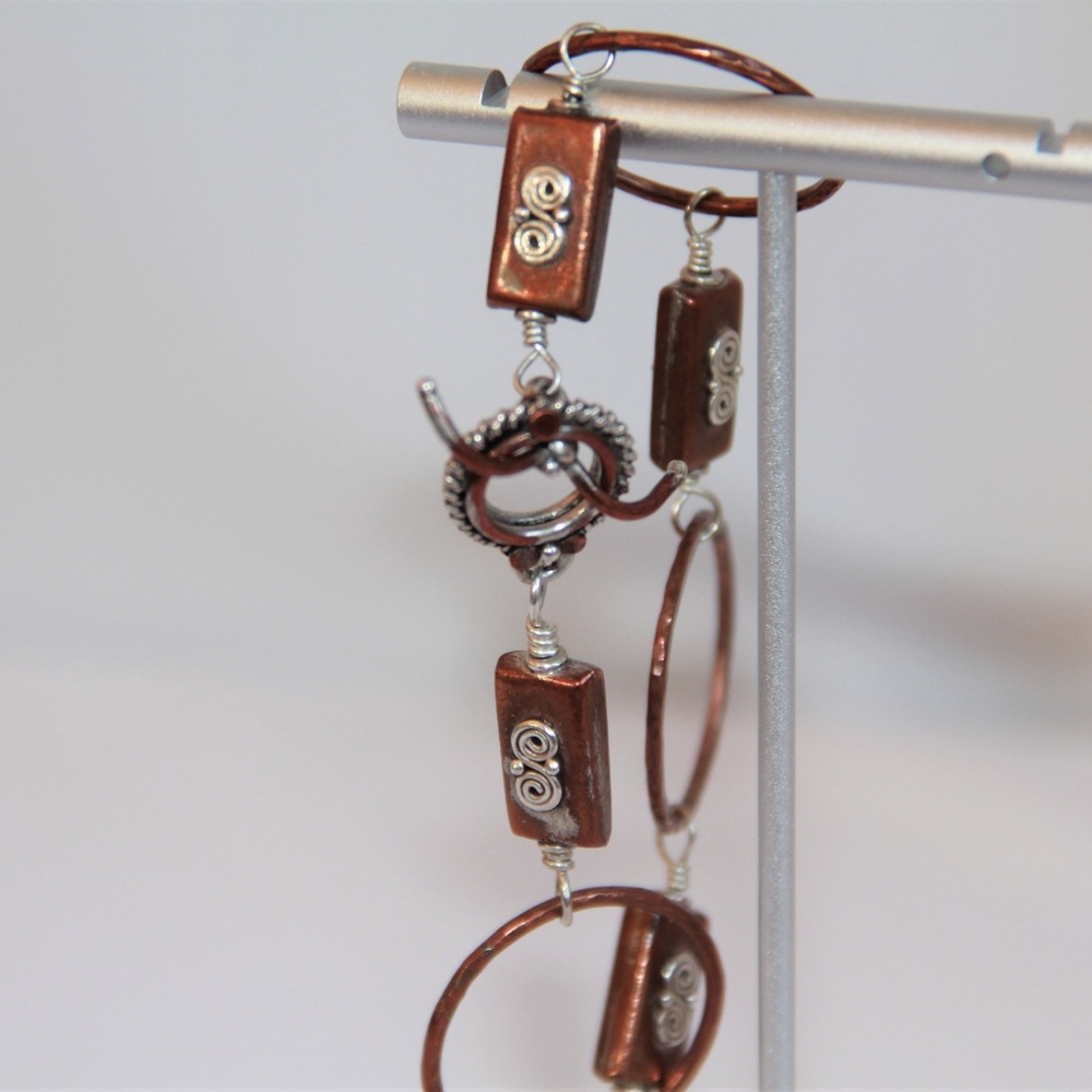 Copper Plating And Silver Scrollwork Bracelet - image 4